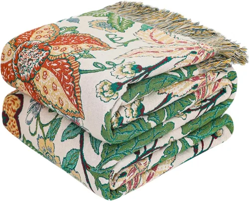 Vista 31 de Manta Bohemia – Manta suave 100% algodón para cama, 60"x80", reversible, transpirable, ligera, para otoño, todas las estaciones, decoración de casa