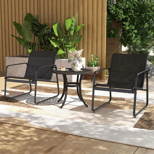 Vista 5 de Tangkula Mesa auxiliar de patio de 24 pulgadas, mesa auxiliar de aluminio fundido con almohadillas ajustables, mesa de centro pequeña