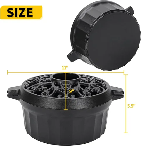 Vista 8 de 1MORE Vaporizador para Estufa de Leña - Humidificador de estufa de leña de hierro fundido con revestimiento de esmalte de porcelana, olla de vapor