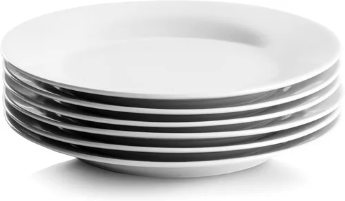 Vista 2 de 10 Strawberry Street Simply White - Plato redondo para ensalada de 7.5 pulgadas, juego de 6