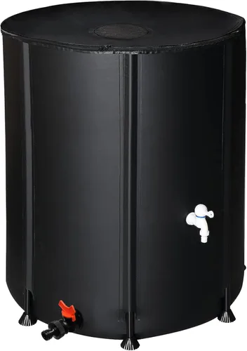 Vista 9 de Barril de lluvia plegable, tanque de almacenamiento de agua portátil, sistema de recolección de agua de lluvia, contenedor colector de agua con kit