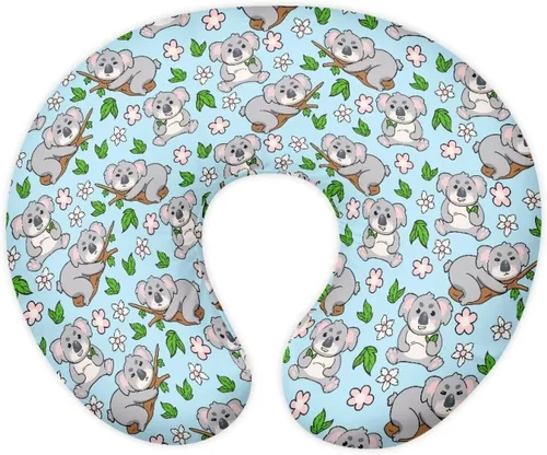 Vista 22 de Funda de almohada de alimentación de ajolote azul, funda de almohada de lactancia materna con margaritas para niñas recién nacidas, funda