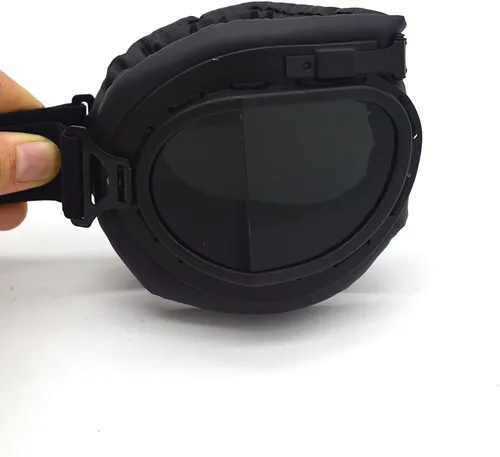 Vista 5 de Gafas Vintage para Motocicleta Antivaho y Antiimpacto Protección UV Gafas de Aviador Piloto, Adulto Carreras Voladores Equitación Arena y Polvo