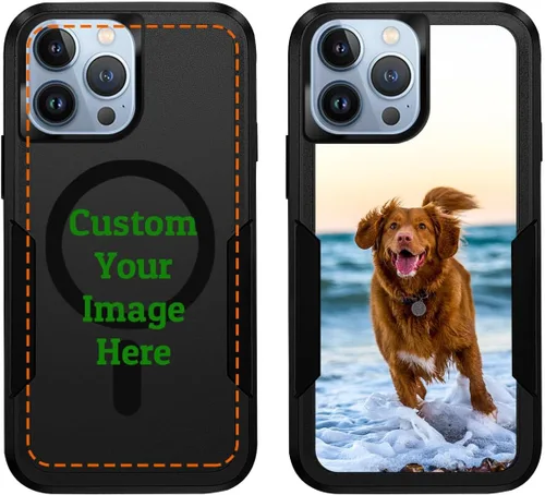 Vista 13 de Funda magnética personalizada para iPhone 13 Pro Max, personaliza tu propia imagen, texto, imagen, imagen, a prueba de golpes, funda Magsafe