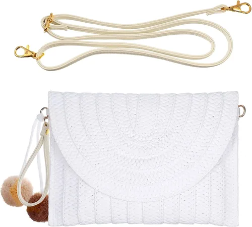 Vista 13 de Frienda Bolso bandolera de paja para mujer