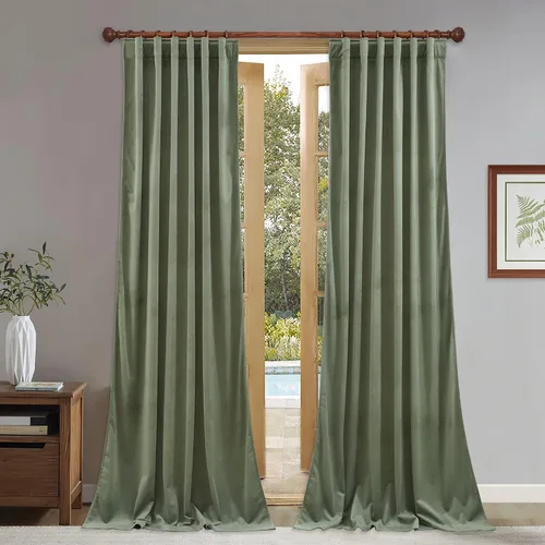 Vista 45 de StangH Cortinas 100% opacas, color beige, terciopelo suave y grueso, cortinas para ventana de dormitorio, forro blanco, cortinas con aislamiento