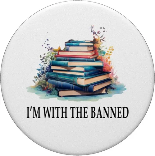 Vista 3 de Estoy con los libros prohibidos que leo libros prohibidos Amantes PopSockets PopGrip intercambiables