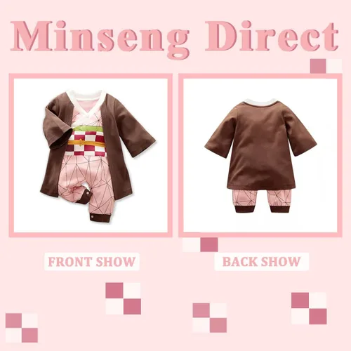 Vista 2 de Disfraz de bebé niño ropa de anime para recién nacido cosplay Demon Slayer