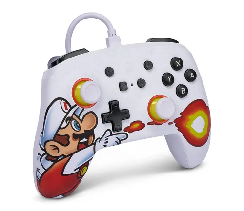 Vista 3 de PowerA Enhanced Wired Controller for Nintendo Switch - Fireball Mario