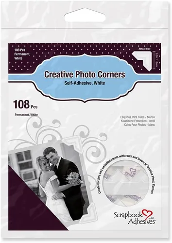 Vista 9 de Scrapbook Adhesives by Esquinas de papel autoadhesivas de 3L, color negro, paquete de 108