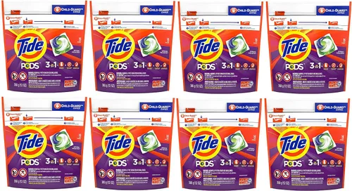 Vista 25 de Tide PODS detergente para ropa en cápsulas, removedor de manchas 3 en 1, combatiente de olores, protector de color, 42 unidades, compatible con HE