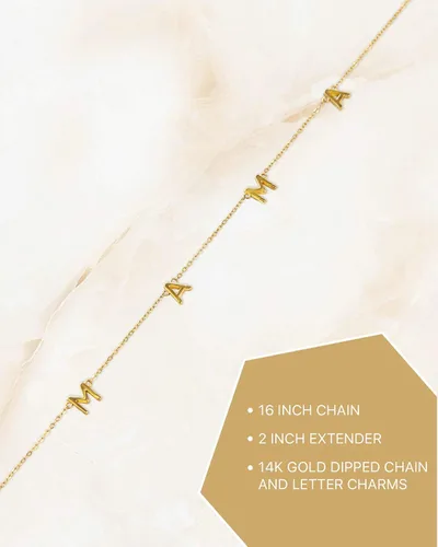 Vista 4 de Benevolence LA Mama Necklace Dainty Necklace 14k Gold Dipped Necklaces For Women Valentines Day Gifts for Mom 14 Gold Necklace Mothers Necklace