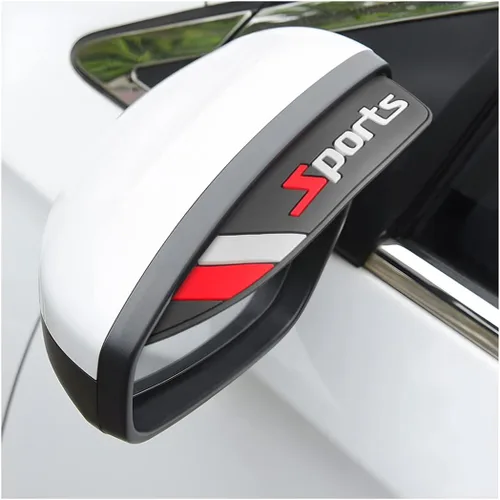 Vista 7 de Osilly 2 piezas de protector de visera de lluvia para espejo retrovisor de automóvil, cubierta de cejas de lluvia para espejo lateral, PVC Negro