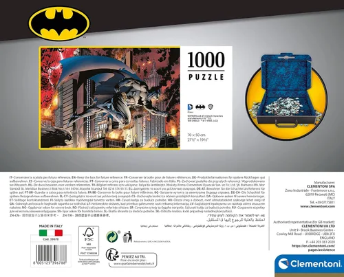 Vista 3 de Clementoni 39678 Batman 1000 piezas, hecho en Italia, rompecabezas para adultos, multicolor, mediano