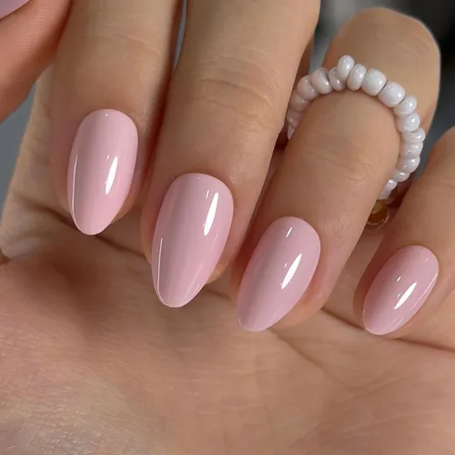 Vista 58 de CurvLife Uñas a presión de almendras medianas, color blanco lechoso A9 - Susurro de crema