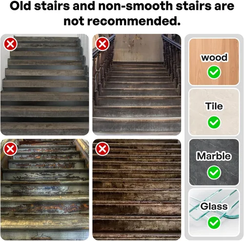 Vista 4 de Peldaños de escalera para escalones de madera, 15 unidades, 8 x 30 pulgadas, alfombras antideslizantes para interiores, para niños, ancianos