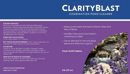 Vista 2 de Atlantic Water Gardens ClarityBlast WTCB2 - Limpiador combinado para estanques, 2 libras