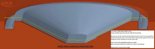 Vista 3 de Revestimiento negro para estanques de 18 x 50 pulgadas, 18 pies de ancho x 50 pies de largo en PVC negro de 20 mil (0.020 in), apto