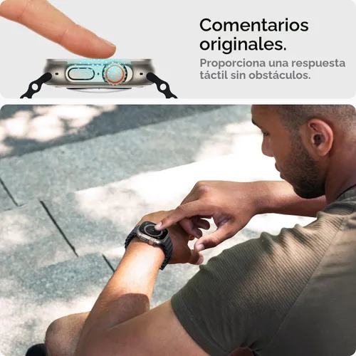 Vista 5 de Spigen Protector de pantalla de vidrio templado [Glas.tR EZ Fit] diseñado para Apple Watch Ultra 3 / Ultra 2 / Ultra (49mm) - Pack de 2 9H