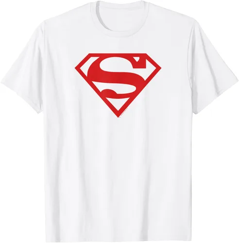 Vista 3 de Superman Camiseta de escudo rojo sobre negro
