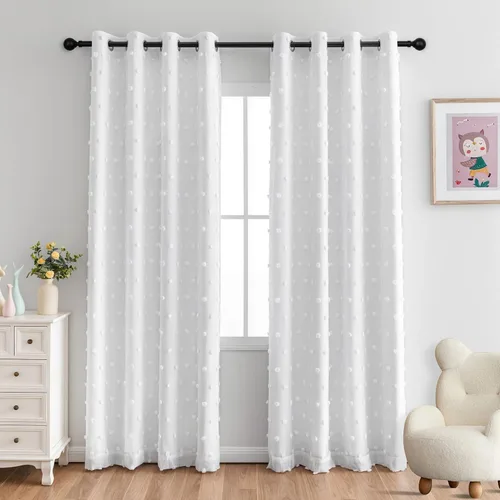 Vista 10 de MYSKY HOME - Cortinas opacas rosadas para dormitorio de niñas de 54 pulgadas de largo, cortinas cortas para tratamiento de ventanas, 100% cortinas