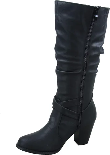 Vista 2 de Forever Link FZ-Safety-52 - Botas de tacón grueso con cremallera completa para mujer