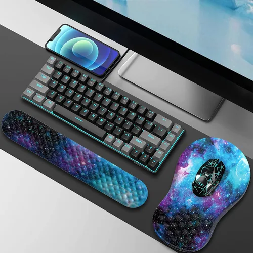 Vista 8 de HAOCOO Alfombrilla de Mouse Ergonómica con Reposamuñecas, Juego de 3 Alfombrillas de Mouse para Computadora, Set de Alfombrillas de Mouse de Espuma