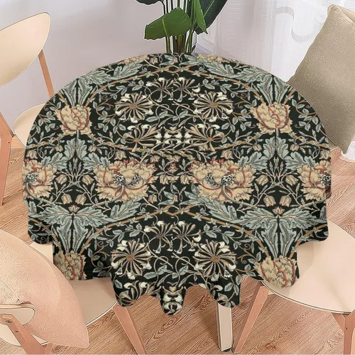 Vista 222 de Mantel Floral Retro de Pájaros, Diseño Original Bohemio William Morris Estampado Cubierta de Mesa para Hogar Picnic Fiesta Comedor Cocina William