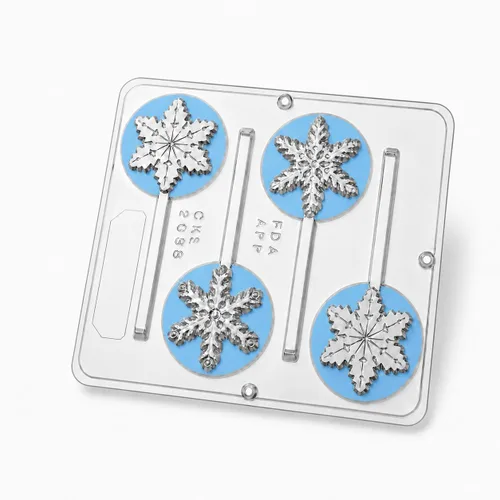 Vista 3 de Molde de caramelo de chocolate con piruleta de copo de nieve Navidad 2058