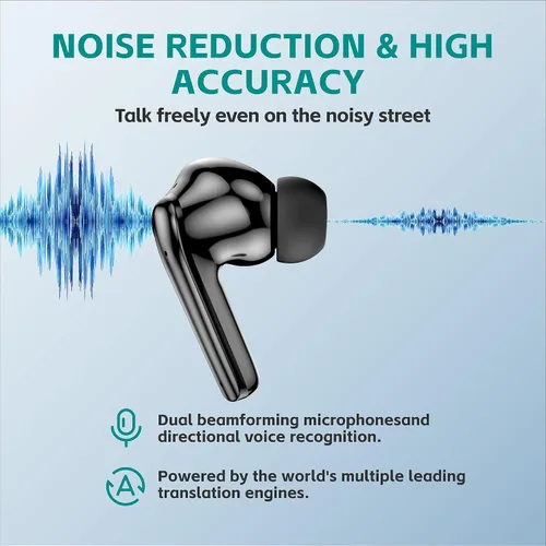 Vista 6 de Funnywhale Traductor de idiomas Auriculares Traducción bidireccional en tiempo real en 134 idiomas, Auriculares de traductor Traducción