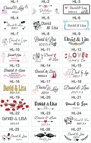 Vista 6 de Calcomanías de nombre personalizadas, calcomanías de boda personalizadas para sobres, calcomanías de dirección personalizadas, calcomanía de tubo