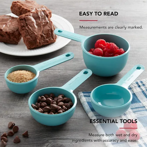 Vista 6 de KitchenAid Tazas medidoras, juego de 4, Aqua Sky (paquete de 12)