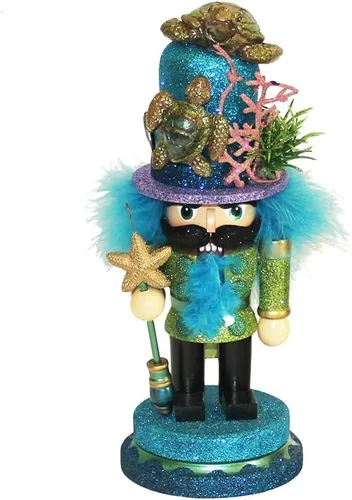 Vista 2 de Kurt Adler Cascanueces de Hollywood con sombrero de tortuga marina, 11 pulgadas