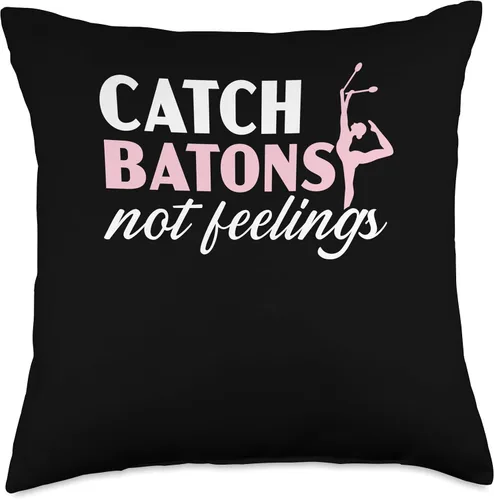 Vista 4 de Majorette Gymnastic Dancing Baton Twirl Catch Feelings - Almohada giratoria de Baton, 16 x 16 pulgadas, multicolor