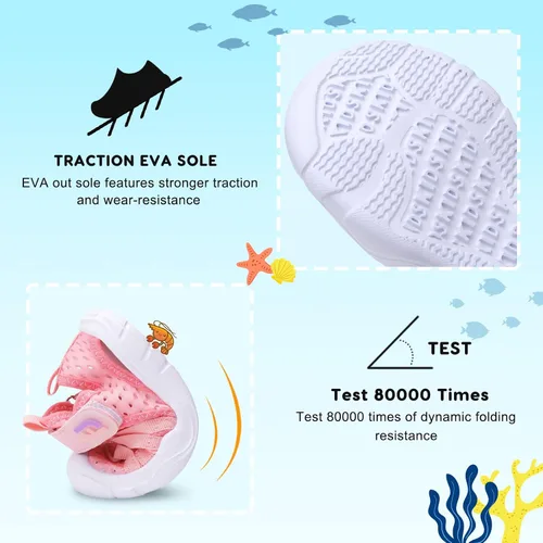 Vista 4 de JOINFREE Zapatos de agua transpirables Qucik para niños y niñas, zapatos de agua secos, sandalias deportivas de playa, ligeras, descalzas y flexibles