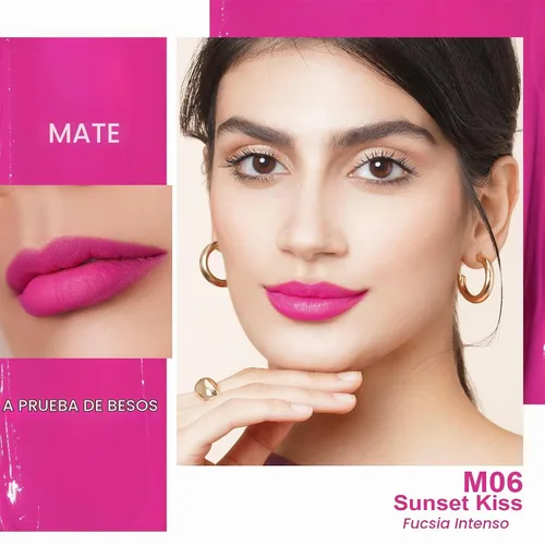 Vista 4 de Oulac Lápiz labial mate rosa para mujeres, lápiz labial líquido duradero de color rosa intenso, color de labios de alto impacto con cobertura total