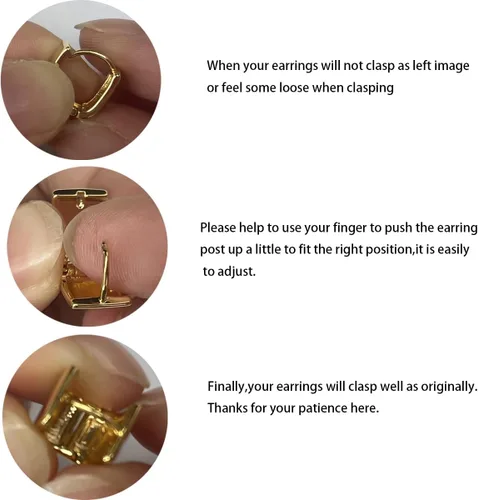 Vista 4 de Aretes de aro chapados en oro de 14 quilates, pequeños aros cuadrados para mujer, aretes minimalistas lindos para mujeres y niñas, regalo de oro