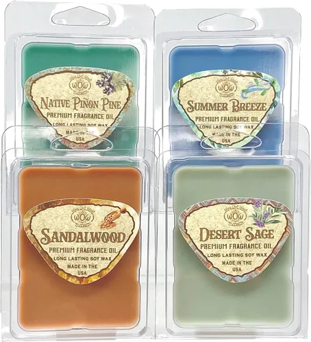 Vista 3 de Cera perfumada para calentadores de cera, ambientador aromático, paquete de 4, juego surtido de 6 cubos de fusión, hecho a mano en Estados Unidos