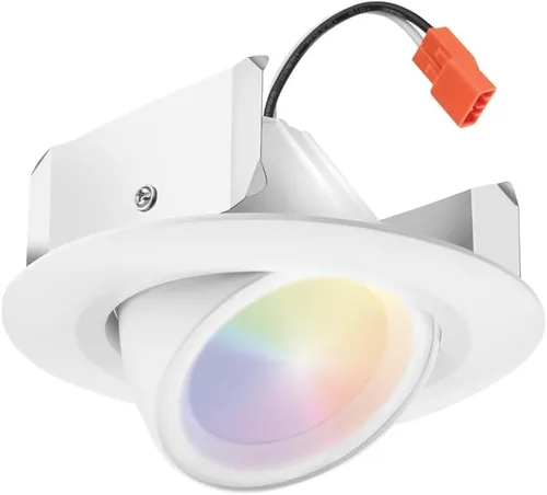 Vista 24 de Juno RB4SC RGBW MW M6 RetroBasics Retrofit Smart Downlight, conmutable, RGBW, 4 pulgadas, blanco mate