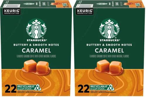 Vista 40 de Cápsulas de café K-Cup de Starbucks, café con sabor caliente o helado, caramelo, 10 cápsulas Keurig Cápsulas K-Cup 100% Arabica para cafeteras