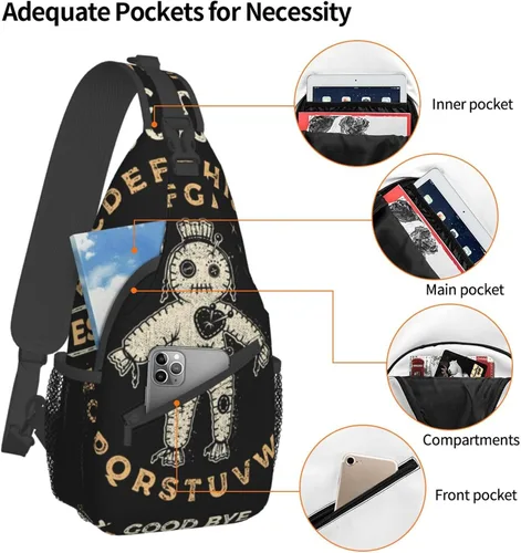Vista 4 de RIMENCH Bolso bandolera multiusos, bolsos cruzados informales, mochila premium para el hombro en el pecho, color 980, Bandolera