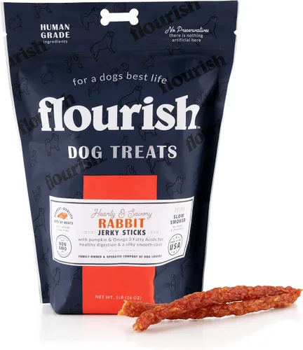 Vista 21 de Flourish Pets Angus - Palitos de carne seca de res, golosinas para perros, masticables de entrenamiento saludable (8 onzas)