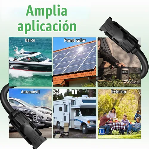 Vista 7 de Cable de extensión solar de doble cable de 6 pies – Conector de panel solar de 10 AWG (6 mm²), con conectores solares IP67 macho/hembra para Sin