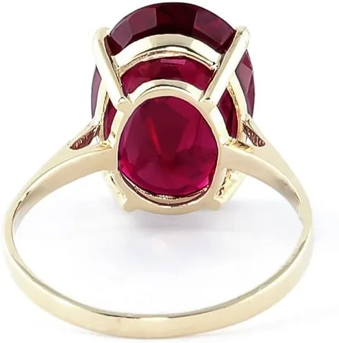 Vista 4 de Galaxy Gold GG Anillo de oro macizo de 14 k de 7.5 quilates con forma ovalada rubí