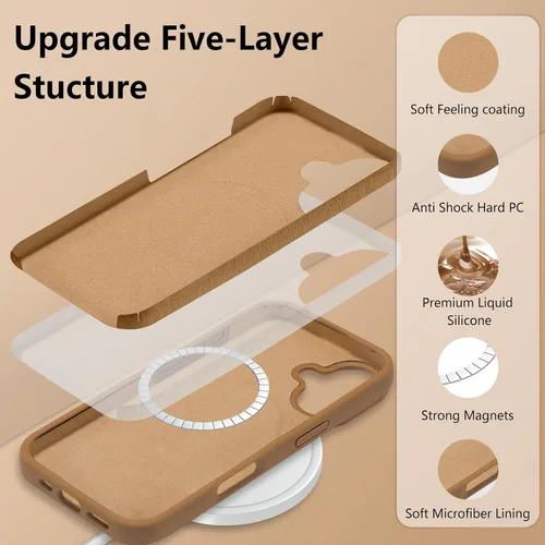 Vista 618 de Funda magnética de silicona para iPhone 13 Pro, color blanco antiguo [Compatible con Magsafe] [Forro de microfibra suave antiarañazos], funda