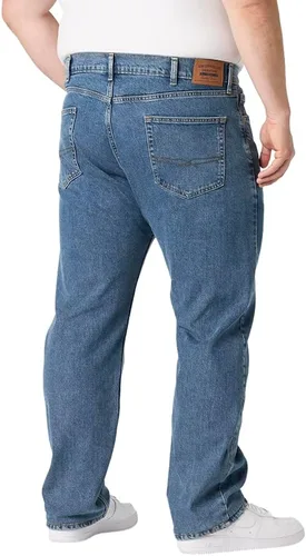 Vista 3 de Signature de Levi Strauss & Co. Gold Jeans Fit Flex - Jeans de ajuste relajado para hombre Índigo medio (elástico)