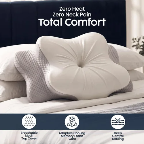 Vista 2 de Utopia Bedding Almohada cervical cervical para dormir, almohada ergonómica