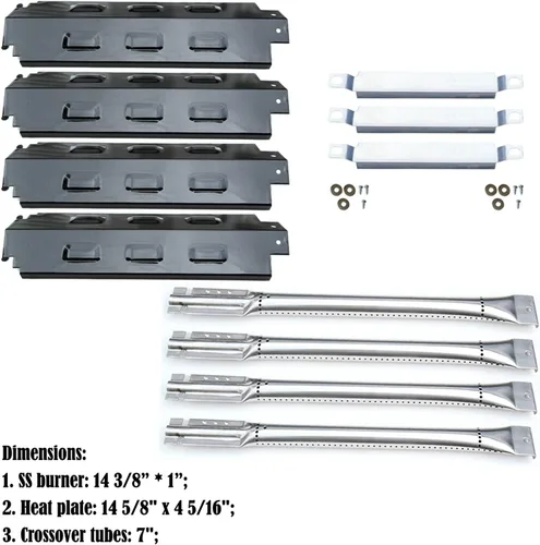 Vista 2 de Kit de piezas de repuesto DG156 para quemadores de parrilla de gas Charbroil 463420507, 463420509, 463460708, 463460710, tubos de transporte, placas