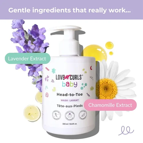 Vista 6 de Love Ur Curls - LUCK Baby Head to Toe Wash, suave y sin desgarros, aprobado por pediatra, gel de baño y champú suave sin fragancia ultra suave, todo