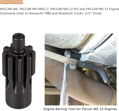 Vista 2 de Yoursme Herramienta de barrer/torneado del motor para motores Paccar MX13 Kenworth T880 Truck y Peterbilt Reemplaza 1453158PE 1453158 1/2 "Drive